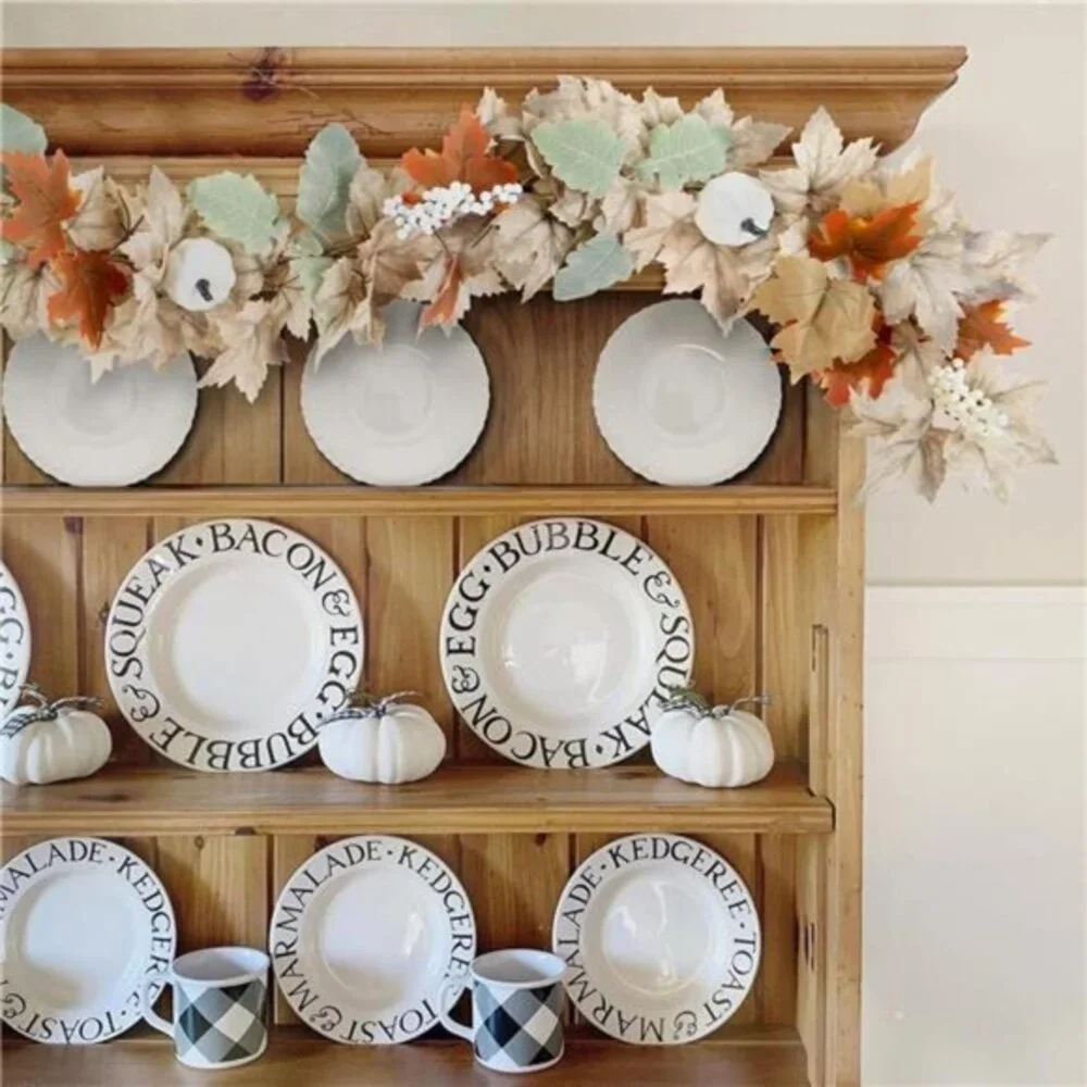 Fall Garland for Mantle Fireplace 2 Pack Outdoor Autumn Leaves‎ Decor for Home